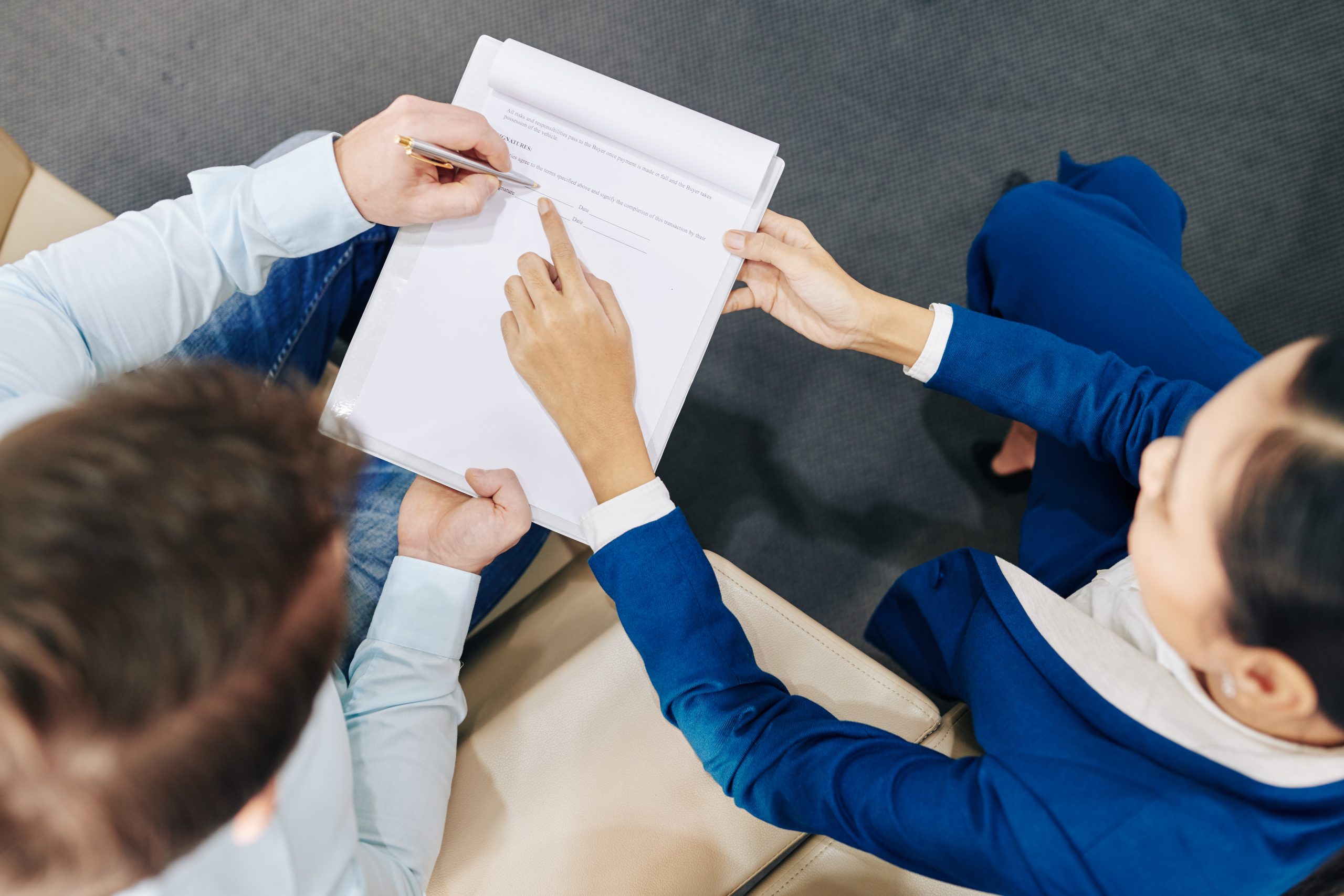 Signing purchase agreement